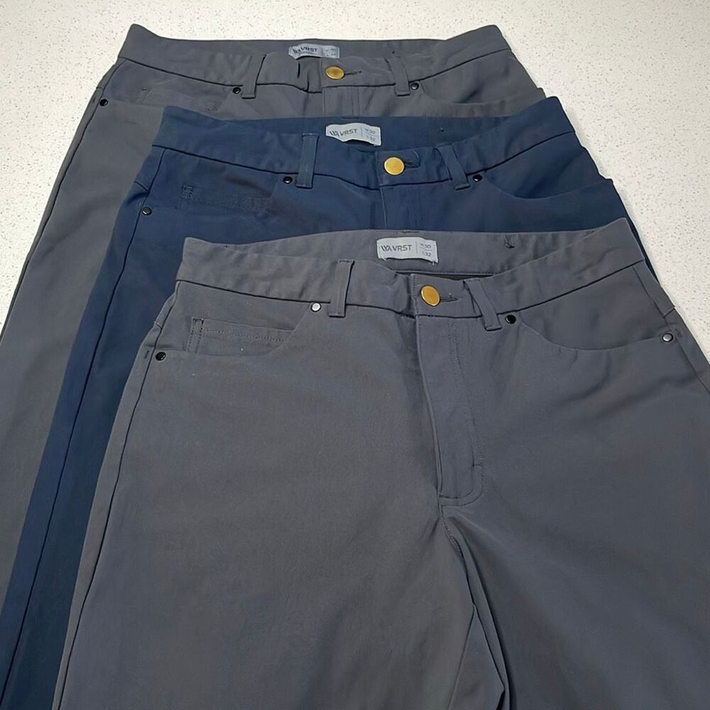 Lot of 3 VRST Men’s Performance 5 Pocket Golf Travel Pants Sorona Fabric Stretch